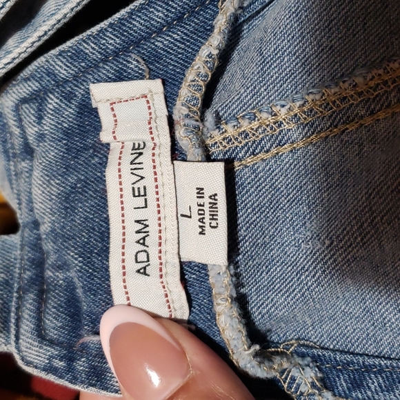 Denim blue distress ripped women overall shorts - Picture 7 of 7